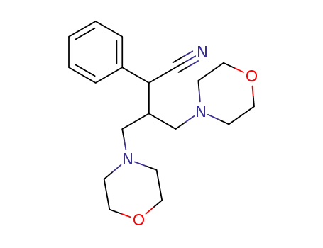 Molecular Structure of 102165-17-3 (4-morpholin-4-yl-3-morpholin-4-ylmethyl-2-phenyl-butyronitrile)