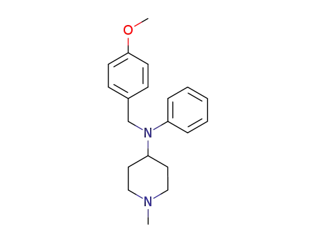 Molecular Structure of 102166-98-3 (<i>N</i>-(4-methoxy-benzyl)-<i>N</i>-(1-methyl-[4]piperidyl)-aniline)