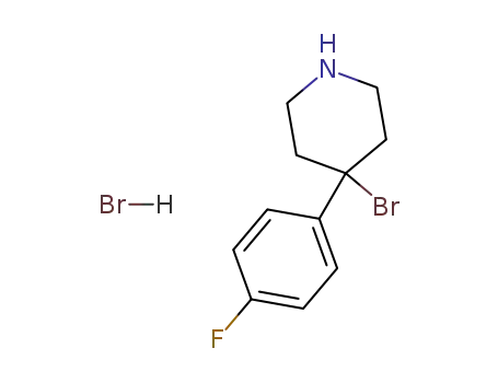 Molecular Structure of 775-58-6 (4-bromo-4-(4-fluoro-phenyl)-piperidine; hydrobromide)
