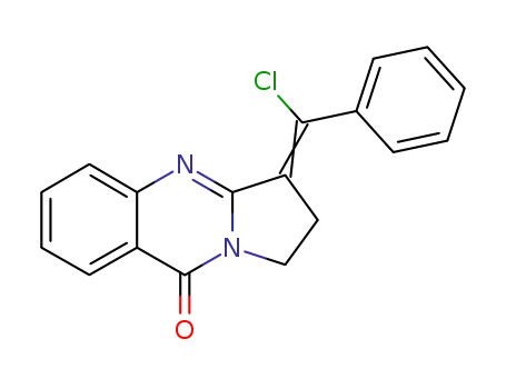 Molecular Structure of 86988-80-9 (3-[1-Chloro-1-phenyl-meth-(Z)-ylidene]-2,3-dihydro-1H-pyrrolo[2,1-b]quinazolin-9-one)