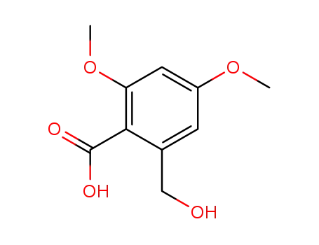 Molecular Structure of 89968-13-8 (Benzoic acid, 2-(hydroxymethyl)-4,6-dimethoxy-)