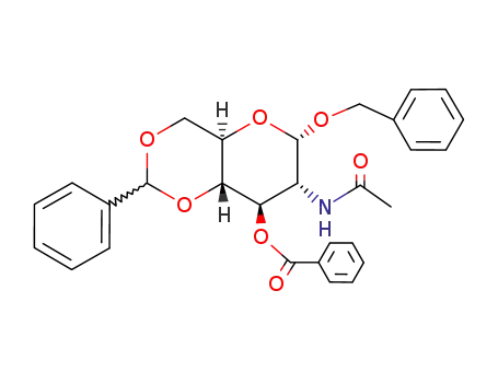 benzyl-[2-acetylamino-<i>O</i><sup>3</sup>-benzoyl-<i>O</i><sup>4</sup>,<i>O</i><sup>6</sup>-((Ξ)-benzylidene)-2-deoxy-α-D-glucopyranoside]