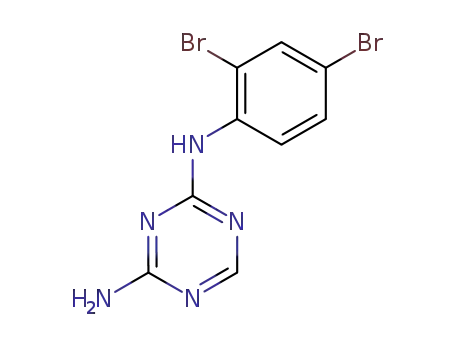 Molecular Structure of 90484-63-2 (<i>N</i><sup>2</sup>-(2,4-dibromo-phenyl)-[1,3,5]triazine-2,4-diyldiamine)