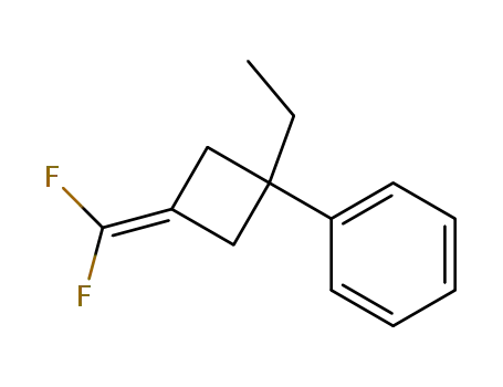 Molecular Structure of 112778-36-6 (Benzene, [3-(difluoromethylene)-1-ethylcyclobutyl]-)
