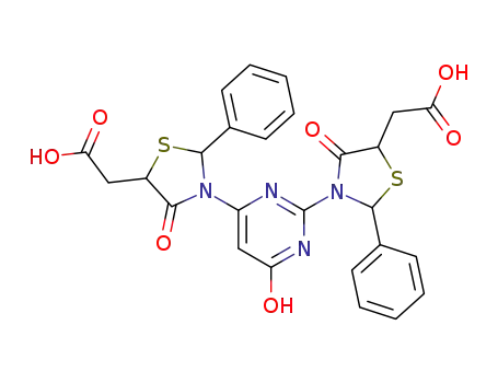 2,4-Bis(2'-phenyl-5'-carboxymethyl-4'-thiazolidinon-3'-yl)-6-hydroxypyrimidine