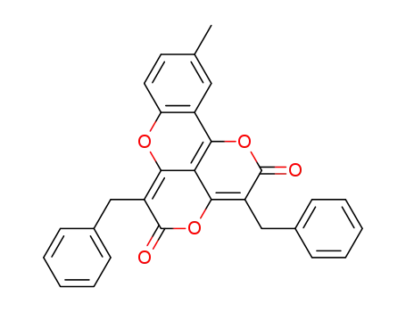 Molecular Structure of 121656-29-9 (3,6-dibenzyl-10-methyl-1,4,7-trioxa-benz[<i>de</i>]anthracene-2,5-dione)