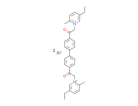 Molecular Structure of 121446-64-8 (4,4'-bis-[(5-ethyl-2-methyl-pyridinio)-acetyl]-biphenyl; dibromide)