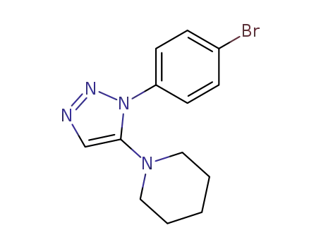 Molecular Structure of 128957-46-0 (1-[3-(4-Bromo-phenyl)-3H-[1,2,3]triazol-4-yl]-piperidine)