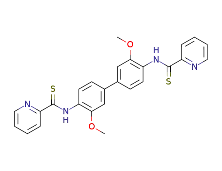 Molecular Structure of 3013-98-7 (3,3'-dimethoxy-<i>N</i>,<i>N</i>'-bis-(pyridine-2-thiocarbonyl)-benzidine)