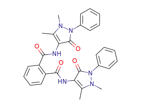Molecular Structure of 103162-91-0 (<i>N</i>,<i>N</i>'-bis-(1,5-dimethyl-3-oxo-2-phenyl-2,3-dihydro-1<i>H</i>-pyrazol-4-yl)-phthalamide)
