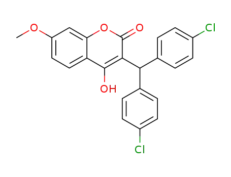 Molecular Structure of 114741-10-5 (3-(4,4'-dichloro-benzhydryl)-4-hydroxy-7-methoxy-coumarin)