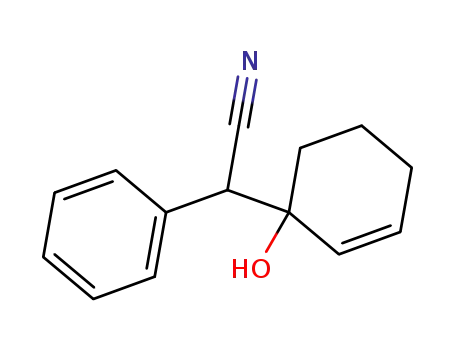 Molecular Structure of 63064-14-2 (Benzeneacetonitrile, a-(1-hydroxy-2-cyclohexen-1-yl)-)