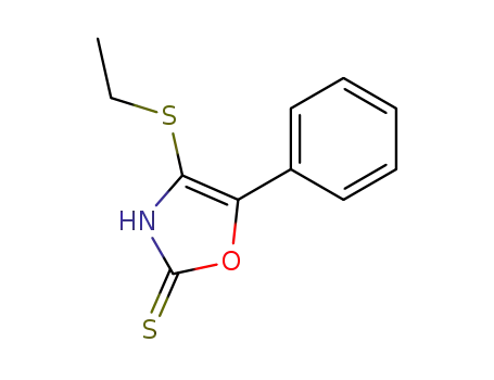 Molecular Structure of 103646-24-8 (4-ethylmercapto-5-phenyl-3<i>H</i>-oxazole-2-thione)
