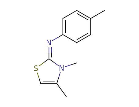 Molecular Structure of 100120-34-1 ((3,4-dimethyl-3<i>H</i>-thiazol-2-ylidene)-<i>p</i>-tolyl-amine)