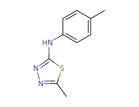 Molecular Structure of 7118-93-6 ((5-methyl-[1,3,4]thiadiazol-2-yl)-<i>p</i>-tolyl-amine)
