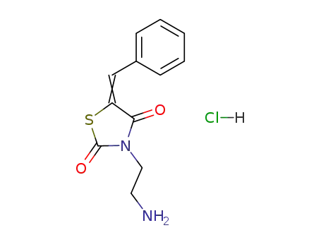 Molecular Structure of 108651-20-3 (3-(2-amino-ethyl)-5-benzylidene-thiazolidine-2,4-dione; hydrochloride)