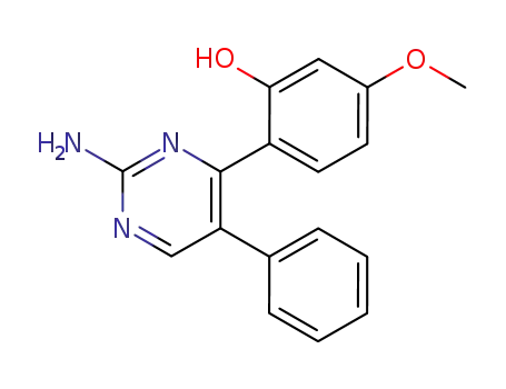 Molecular Structure of 105258-11-5 (2-(2-Amino-5-phenyl-pyrimidin-4-yl)-5-methoxy-phenol)