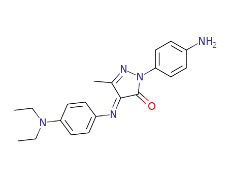 Molecular Structure of 111663-48-0 (2-(4-amino-phenyl)-4-(4-diethylamino-phenylimino)-5-methyl-2,4-dihydro-pyrazol-3-one)