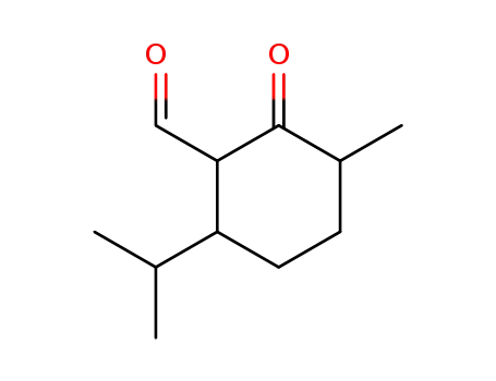 Molecular Structure of 875250-15-0 (6-isopropyl-3-methyl-2-oxo-cyclohexanecarbaldehyde)