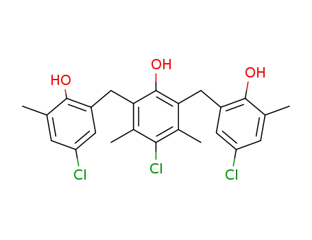 Molecular Structure of 103758-28-7 (4-chloro-2,6-bis-(5-chloro-2-hydroxy-3-methyl-benzyl)-3,5-dimethyl-phenol)