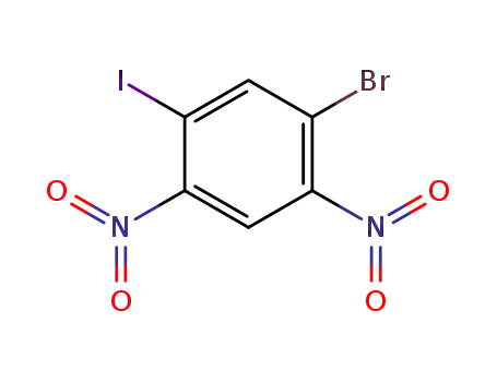Molecular Structure of 648426-33-9 (1-bromo-5-iodo-2,4-dinitro-benzene)