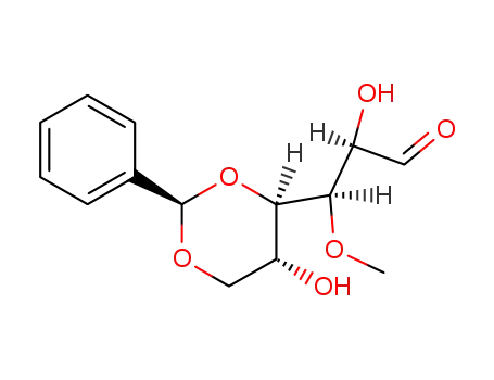 Molecular Structure of 55651-99-5 (<i>O</i><sup>4</sup>,<i>O</i><sup>6</sup>-((<i>R</i>)-benzylidene)-<i>O</i><sup>3</sup>-methyl-D-glucose)
