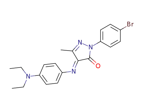 Molecular Structure of 122125-77-3 (2-(4-bromo-phenyl)-4-(4-diethylamino-phenylimino)-5-methyl-2,4-dihydro-pyrazol-3-one)