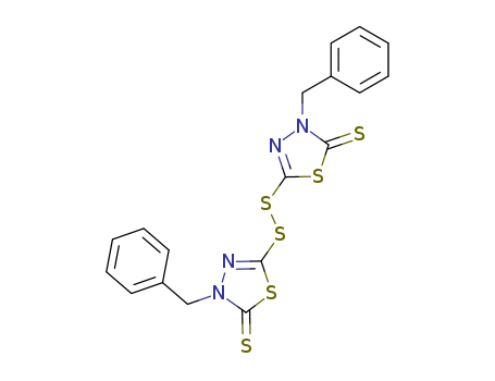 Molecular Structure of 113755-06-9 (1,3,4-Thiadiazole-2(3H)-thione, 5,5'-dithiobis[3-(phenylmethyl)-)