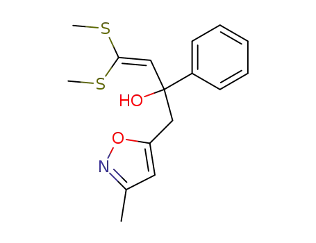 1-(3-Methyl-isoxazol-5-yl)-4,4-bis-methylsulfanyl-2-phenyl-but-3-en-2-ol