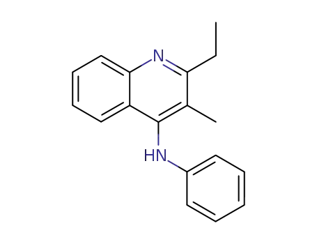 Molecular Structure of 342410-12-2 ((2-ethyl-3-methyl-quinolin-4-yl)-phenyl-amine)