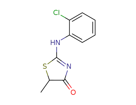 Molecular Structure of 21262-39-5 (2-(2-chloro-anilino)-5-methyl-thiazol-4-one)