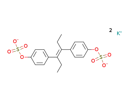 Molecular Structure of 17046-61-6 (4.4'-disulfooxy-α.α'-diethyl-<i>trans</i>-stilbene; dipotassium-salt)