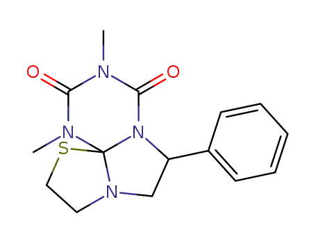 Molecular Structure of 65172-61-4 (1,3-dimethyl-6-phenyl-tetrahydro-thiazolo[2',3':2,3]imidazo[1,2-<i>a</i>][1,3,5]triazine-2,4-dione)