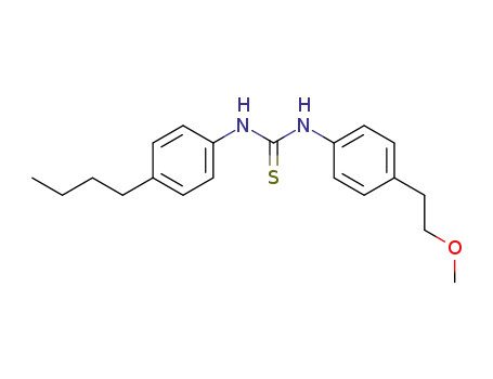 Molecular Structure of 102167-07-7 (<i>N</i>-(4-butyl-phenyl)-<i>N'</i>-[4-(2-methoxy-ethyl)-phenyl]-thiourea)