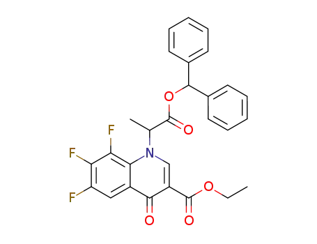 Molecular Structure of 136321-43-2 (ethyl 1-<1-(benzhydryloxy carbonyl)ethyl>-6,7,8-trifluoro-1,4-dihydro-4-oxoquinoline carboxylate)