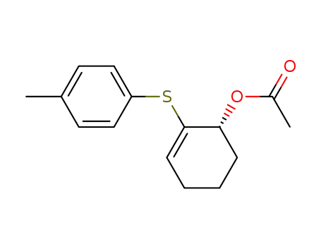 Molecular Structure of 140710-31-2 (2-Cyclohexen-1-ol, 2-[(4-methylphenyl)thio]-, acetate, (R)-)