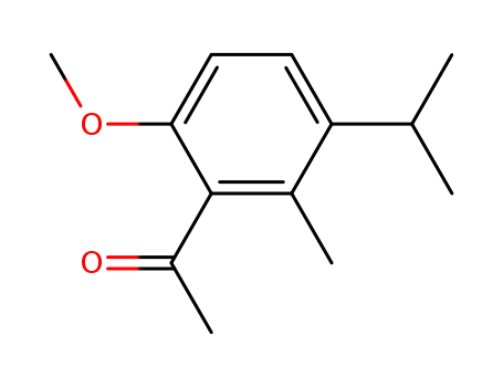 Molecular Structure of 132778-00-8 (1-(3-isopropyl-6-methoxy-2-methyl-phenyl)-ethanone)