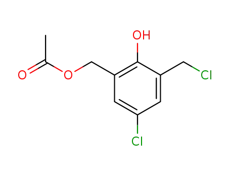 Molecular Structure of 2244-45-3 (2-acetoxymethyl-4-chloro-6-chloromethyl-phenol)