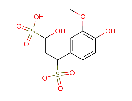 Molecular Structure of 65401-77-6 (1,3-Propanedisulfonic acid, 1-hydroxy-3-(4-hydroxy-3-methoxyphenyl)-)