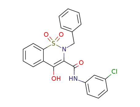 2-benzyl-1,1,4-trioxo-1,2,3,4-tetrahydro-1λ<sup>6</sup>-benzo[<i>e</i>][1,2]thiazine-3-carboxylic acid 3-chloro-anilide