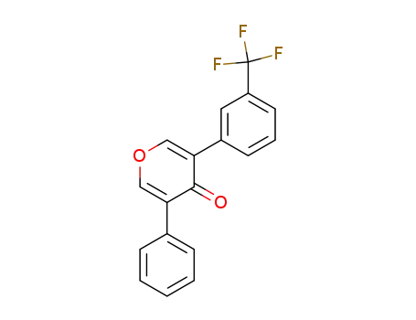 Molecular Structure of 89880-51-3 (4H-Pyran-4-one, 3-phenyl-5-[3-(trifluoromethyl)phenyl]-)