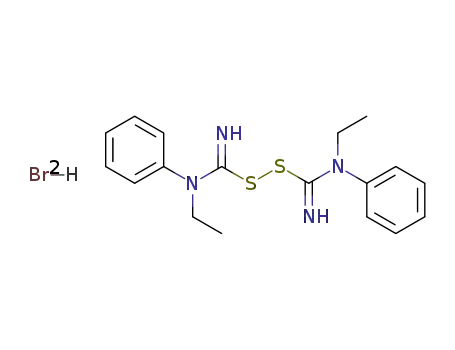 Molecular Structure of 110393-06-1 (<i>N</i>,<i>N</i>''-diethyl-<i>N</i>,<i>N</i>''-diphenyl-μ-disulfido-dicarboxamidine; dihydrobromide)