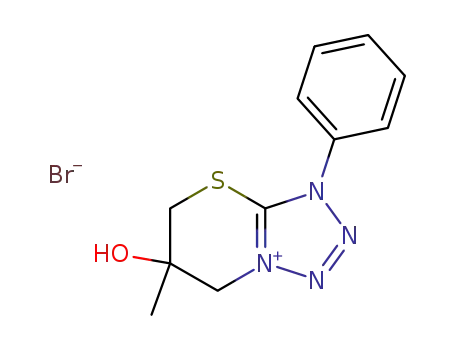 Molecular Structure of 49847-37-2 (6-hydroxy-6-methyl-3-phenyl-6,7-dihydro-5<i>H</i>-tetrazolo[5,1-<i>b</i>][1,3]thiazinium; bromide)