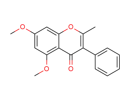 Molecular Structure of 82737-82-4 (4H-1-Benzopyran-4-one, 5,7-dimethoxy-2-methyl-3-phenyl-)