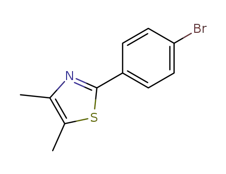 Molecular Structure of 28599-60-2 (2-(4-bromo-phenyl)-4,5-dimethyl-thiazole)