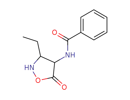Molecular Structure of 104509-13-9 (<i>N</i>-(3-ethyl-5-oxo-isoxazolidin-4-yl)-benzamide)