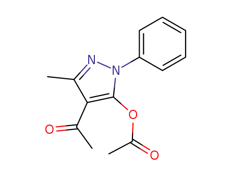 Molecular Structure of 64360-23-2 (Ethanone, 1-[5-(acetyloxy)-3-methyl-1-phenyl-1H-pyrazol-4-yl]-)