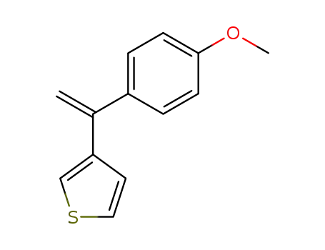 Molecular Structure of 113386-38-2 (Thiophene, 3-[1-(4-methoxyphenyl)ethenyl]-)