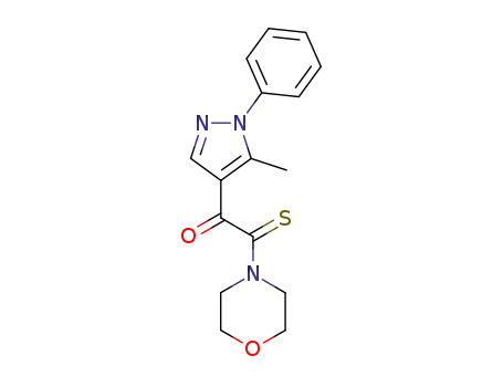 Molecular Structure of 94990-08-6 (Morpholine,
4-[2-(5-methyl-1-phenyl-1H-pyrazol-4-yl)-2-oxo-1-thioxoethyl]-)