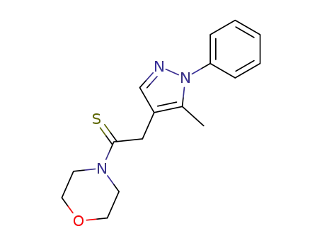 Molecular Structure of 94990-19-9 (Morpholine, 4-[2-(5-methyl-1-phenyl-1H-pyrazol-4-yl)-1-thioxoethyl]-)
